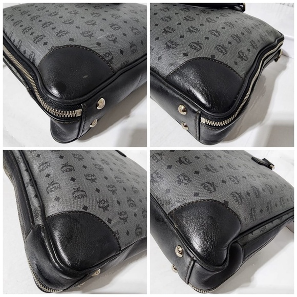 Authentic MCM Visetos Laptop Bag Grey/Black - Picture 11 of 14